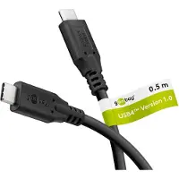 Goobay 74194, 0,5 m, USB C, USB C, USB4 Gen 2x2, 20 Gbit/s, Svart
