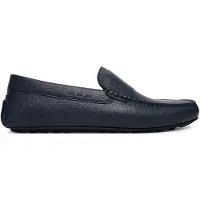 BOSS Tumbled-leather loafers with driver sole