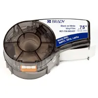 Brady M21-750-595-WT vinyltejp | svart text - vit tejp | 19,1mm x 6,40m (original)