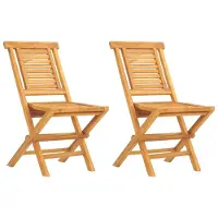 vidaXL Hopfällbara trädgårdsstolar 2 st 47x63x90 cm massiv teak