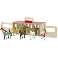 Melissa & Doug Stallset med 8 Hästar och Träbox