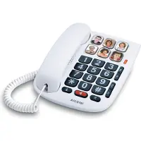 Alcatel TMAX 10, Analog telefon, Trådbunden telefonlur, Högtalartelefon, 0 poster, Vit