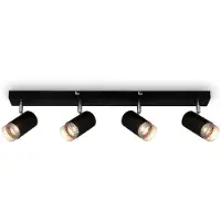 Briloner Takspot Plek GU10 svart/silver fyra ljuskällor Plek, dimbar, Svart, Vardagsrum / matsal, Metall, Modern, Spotlight
