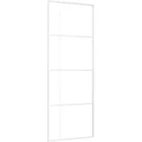 vidaXL Skjutdörr ESG-glas och aluminium 76x205 cm vit