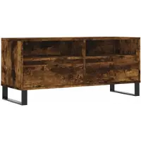 vidaXL Tv-bänk rökfärgad ek 100x34,5x44,5 cm konstruerat trä