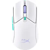 HyperX Pulsefire Haste 2 - Mus - optisk - 6 knappar - trådlös - 2.4 GHz, Bluetooth 5.2 - trådlös USB-mottagare - vit