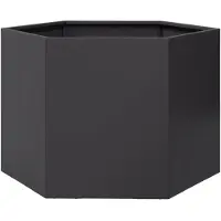 vidaXL Odlingslåda svart sexkantig 69x60x45 cm stål