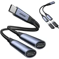 JOYROOM SY-C03 2-i-1 ljudadapter - svart