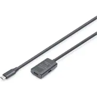 Digitus USB-C Kabel USB 3.2 Gen1, USB 3.2 Gen1, USB 3.0 USB-C, USB-C uttag , USB-C-kontakt 5.00 m Svart Aktiv med signalförstärkning, Tillämplig kontakt på
