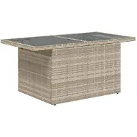 vidaXL Trädgårdsbord med Glasbordsskiva, Ljusgrått, 100X55X73 Cm