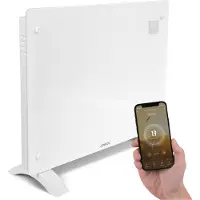 Vonroc Lyxigt konvektorelement med glaspanel – 1500W – Vit | Wifi