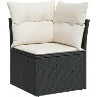 vidaXL Loungegrupp 10 delar med svarta dynor konstrotting