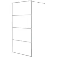 vidaXL Duschvägg silver 100x195 cm klart ESG-glas