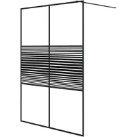 vidaXL Duschvägg svart 140x195 cm klart ESG-glas