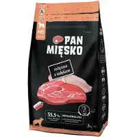 PAN MIĘSKO Kalvkött Med Kalkon Xl Hundfoder 3 Kg