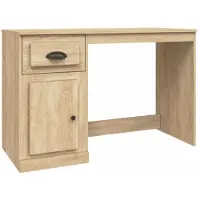 vidaXL Skrivbord med låda sonoma-ek 115x50x75 cm konstruerat trä