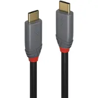 Lindy USB-kabel USB 3.2 Gen2x2 USB-C-kontakt, USB-C-kontakt 1.50 m Svart, Grå guldpläterad kontakt 36902