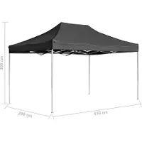 vidaXL Hopfällbart partytält aluminium 4,5x3 m antracit