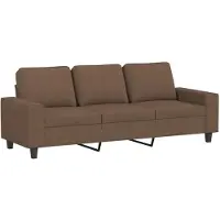 vidaXL 3-sitssoffa med fotpall Brun 180 cm tyg