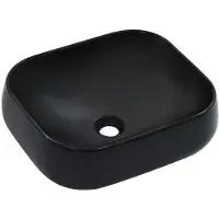 vidaXL Tvättställ 44,5x39,5x14,5 cm keramik svart