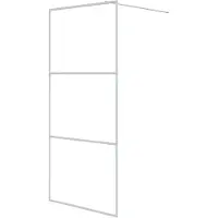 vidaXL Duschvägg vit 90x195 cm klart ESG-glas
