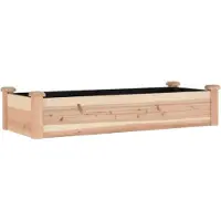 vidaXL Odlingslåda med foder 120x45x25 cm massivt granträ