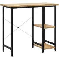 vidaXL Datorbord svart och ljus ek 80x40x72 cm MDF och metall
