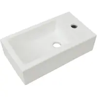 vidaXL Tvättställ med kranhål rektangulär keramisk vit 46x25,5x12 cm