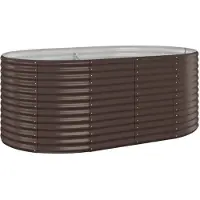 vidaXL Odlingslåda pulverlackerat stål 175x100x68 cm brun