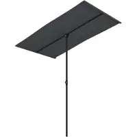 vidaXL Trädgårdsparasoll med aluminiumstång 180x110 cm svart