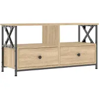 vidaXL Tv-bänk sonoma-ek 90x33x45 cm konstruerat trä & järn