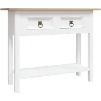 vidaXL Konsolbord mexikansk Coronastil furu vit 90x34,5x73 cm