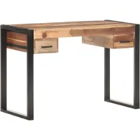 vidaXL Skrivbord 110x50x76 cm massivt trä