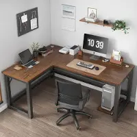 24hShop Hörnskrivbord med svarta ben 120x140cm