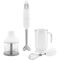 Smeg HBF03WHEU, Doppningsmixer, 1,5 m, 700 W, Rostfritt stål, Vit