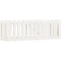 vidaXL Odlingslåda med staket-design vit 150x50x50 cm massiv furu