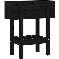vidaXL Odlingslåda 62x30x69 cm svart massiv furu