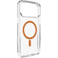 Puro Lite Mag TPU+PC-fodral kompatibelt med MagSafe för iPhone 17 Pro - Transparent med orange ring