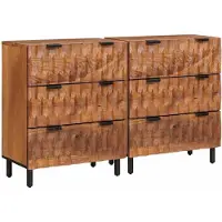 vidaXL Sideboard 2 pcs Acacia Brun Finish 60 x 33 x 75 cm