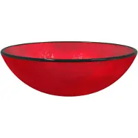 vidaXL Handfat härdat glas 42x14 cm röd