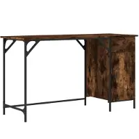 vidaXL Datorbord, rökt ek, 131x48x75 cm