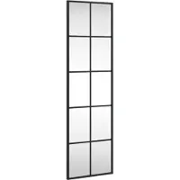 vidaXL Väggspegel svart 30x100 cm rektangulär järn