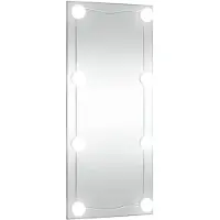 vidaXL Väggspegel med LED-belysning 50x100 cm glas rektangulär