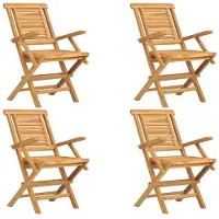 vidaXL Hopfällbara trädgårdsstolar 4 st 56x63x90 cm massiv teak