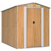 vidaXL Trädgårdsskjul ljusbrun 192x274x223 cm galvaniserat stål
