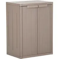 vidaXL Förvaringsskåp för trädgården brun 65x45x88 cm PP trälook