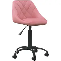 vidaXL Kontorsstol rosa sammet