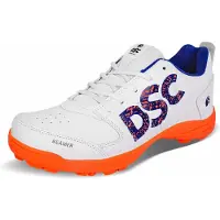 DSC Beamer Cricket Skor För Män & Pojkar (Lätta | Ekonomiska | Hållbara | Storlek UK: 11) (Fluro Orange-Vit)