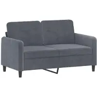 vidaXL 2-sitssoffa mörkgrå 120 cm sammet