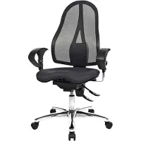 Topstar kontorsstol Sitness 38,10cm (15), tygöverdrag: svart steglös justering av sitthöjden med topplyft, fitness ortho (ST19U G20)